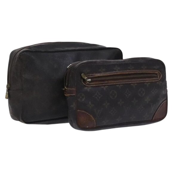 LOUIS VUITTON Monogram Clutch Bag 2Set LV Auth - Picture 1 of 16